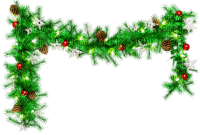 Christmas.Garland.Green.Brown.Red.White - zdarma png