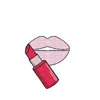 Lips Red Lipstick Pink - Bogusia