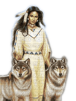 Rena Indianerin Wölfe Frau Woman - 無料png