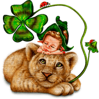st. Patrick lion and elf  by nataliplus - Free PNG