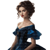 Vintage mujer azul - Rubicat - ingyenes png