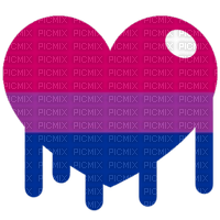 Bi pride dripping paint heart - Free PNG