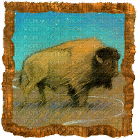bison painting - Бесплатный анимированный гифка