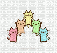 rainbow cat tower - GIF animado grátis