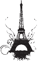 Silhouette eiffel tower - Free animated GIF