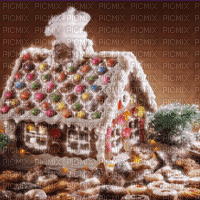 Gingerbread House Background - GIF animé gratuit