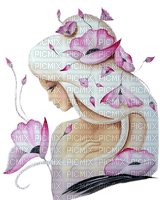fantasy flower pink woman - zdarma png