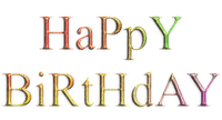 Hyvää syntymäpäivää, Happy Birthday teksti text - png gratuito