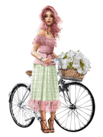 Kaz_Creations Woman Femme Colours Colour-Girls Bicycle Bike - безплатен png