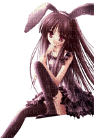 Fille lapin noire - darmowe png