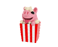 Piglet Popcorn - Free animated GIF