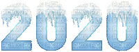 2020 new year deco gif text snow