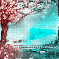 soave background animated spring tree flowers - 無料のアニメーション GIF