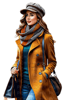 Woman. Fall. Autumn. Winter. Leila - 免费PNG