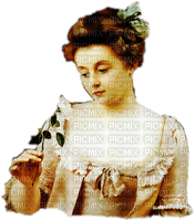 Vintage Woman with Rose - ücretsiz png