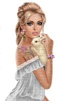 Woman with her rabbit. Easter. Summer. Leila - bezmaksas png