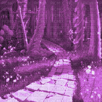 Y.A.M._Cartoons Landscape background purple - Zdarma animovaný GIF