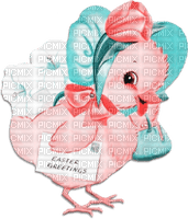 soave deco easter chick vintage pink teal - 無料png