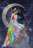 Color-Fairy with Moon. - 免费动画 GIF