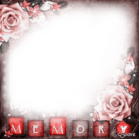 soave frame vintage flowers rose text memory - ücretsiz png