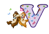 image encre lettre V symbole de musique écureuils Disney edited by me - GIF animate gratis