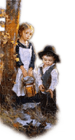 Rena Vintage Autumn Herbst Kinder Childs Sisters - безплатен png
