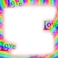 Frame.Love.Text.Rainbow - KittyKatLuv65 - zadarmo png