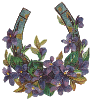 Hufeisen, Veilchen, Blumen - Gratis animeret GIF