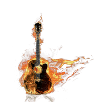 guitare en feu - png gratis