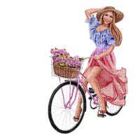 kvinna-cykel - безплатен png