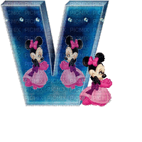 image encre animé effet lettre V Minnie Disney  edited by me - Gratis animeret GIF