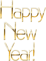 Happy New Year.Text.Gold.Victoriabea - Free PNG
