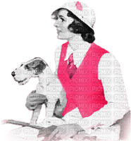 soave woman vintage dog friends pin up - png grátis