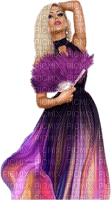 femme en robe violet - png gratuito