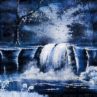 soave background animated fantasy waterfall forest - GIF animado gratis