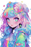 pastel rainbow anime girl - δωρεάν png