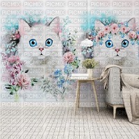 White Cats Mural Room - png ฟรี