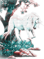 soave animals unicorn tree fantasy deco pink teal - png grátis