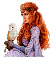 fantasy woman with owl by nataliplus - zdarma png