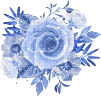 MMarcia flores aquarela fleurs aquarelle blue - darmowe png