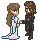 Pixel Arwen and Aragorn - Free animated GIF