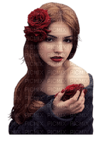 woman face with red roses sunshine3 - gratis png