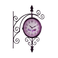 kikkapink clock vintage purple street - 無料png