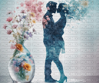 Romantic couple silhouette 1. - безплатен png
