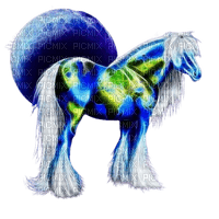 cheval néon - zdarma png