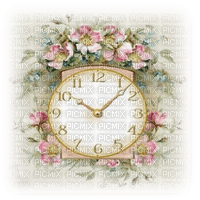 deco  reloj flores vintage dubravka4 - kostenlos png