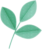Leaf stitched green - png gratuito