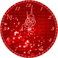 New Years.Clock.Red - png ฟรี