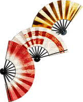 soave deco oriental fan red yellow - 免费PNG