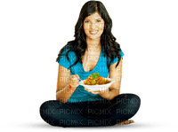 Kaz_Creations Woman Femme Blue  Food - PNG gratuit